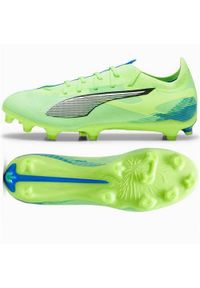 Buty piłkarskie męskie Puma Ultra 5 Match. Kolor: fioletowy, zielony, wielokolorowy. Materiał: syntetyk, materiał. Szerokość cholewki: normalna. Sport: piłka nożna