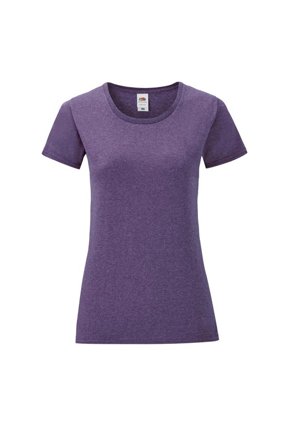 FRUIT OF THE LOOM - Koszulka Damska Iconic Heather T-shirt. Kolor: fioletowy. Sport: turystyka piesza