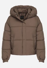 Born2be - Ciemnozielona Pikowana Kurtka Puffer z Kapturem i Kieszonką przy Rękawie Galieana. Okazja: na spacer. Typ kołnierza: kaptur. Kolor: zielony. Materiał: dzianina, jeans. Styl: elegancki, sportowy #7