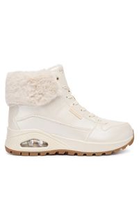 skechers - Skechers Botki Uno Rugged 167821/OFWT Biały. Kolor: biały. Materiał: skóra