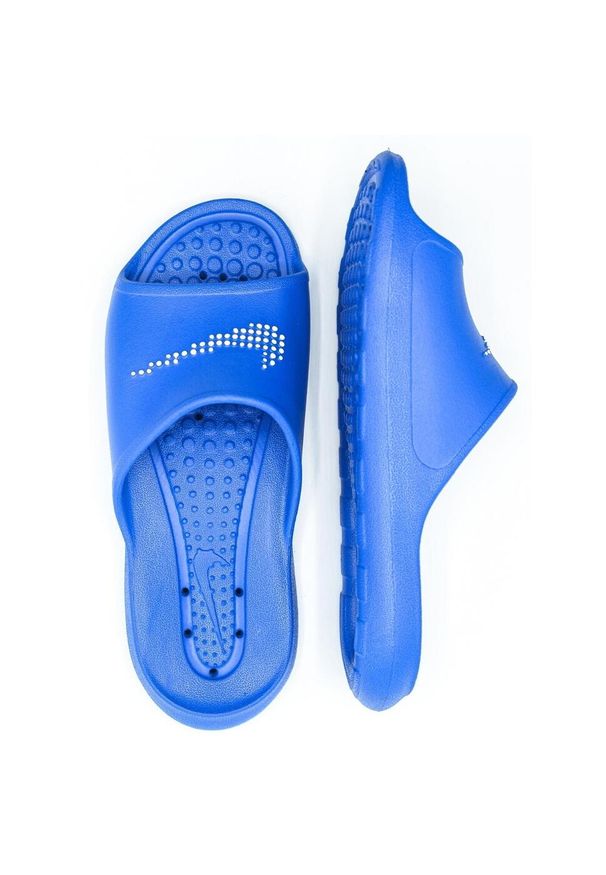 Klapki Nike Victori One męskie. Kolor: niebieski. Materiał: syntetyk, materiał