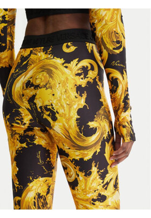 Versace Jeans Couture Legginsy 80HAC101 JS532 Czarny Slim Fit. Kolor: czarny. Materiał: syntetyk
