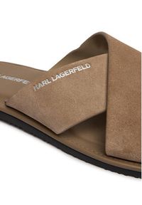 Karl Lagerfeld - KARL LAGERFELD Klapki KL70213C Beżowy. Kolor: beżowy. Materiał: zamsz, skóra #3
