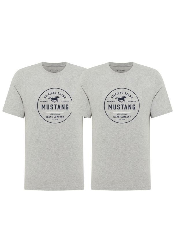 2 - PAK T-Shirt Mustang Style Alex Mid Grey Mélange 1017334 4140. Materiał: denim, bawełna, materiał, wiskoza. Wzór: melanż. Sezon: lato. Styl: klasyczny