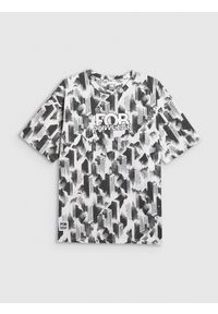 4f - 4F T-shirt oversize z nadrukiem męski - multikolor M. Okazja: na co dzień. Kolor: wielokolorowy. Materiał: materiał, dzianina, skóra, bawełna. Wzór: nadruk. Styl: casual, klasyczny