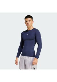 Adidas - Koszulka TECHFIT Compression Training Long Sleeve. Kolor: wielokolorowy, niebieski, szary. Materiał: materiał. Długość rękawa: długi rękaw. Technologia: Techfit (Adidas). Sport: fitness #1