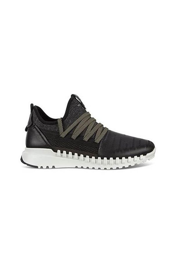ecco - Buty do chodzenia damskie Ecco Zipflex. Zapięcie: sznurówki. Kolor: czarny. Materiał: tkanina, materiał, skóra, syntetyk. Szerokość cholewki: normalna. Sport: turystyka piesza