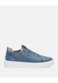 Venezia - KLASYCZNE SNEAKERSY MĘSKIE W KOLORZE NIEBIESKIM 24064 1015 BLUE. Kolor: niebieski. Materiał: materiał, syntetyk, skóra