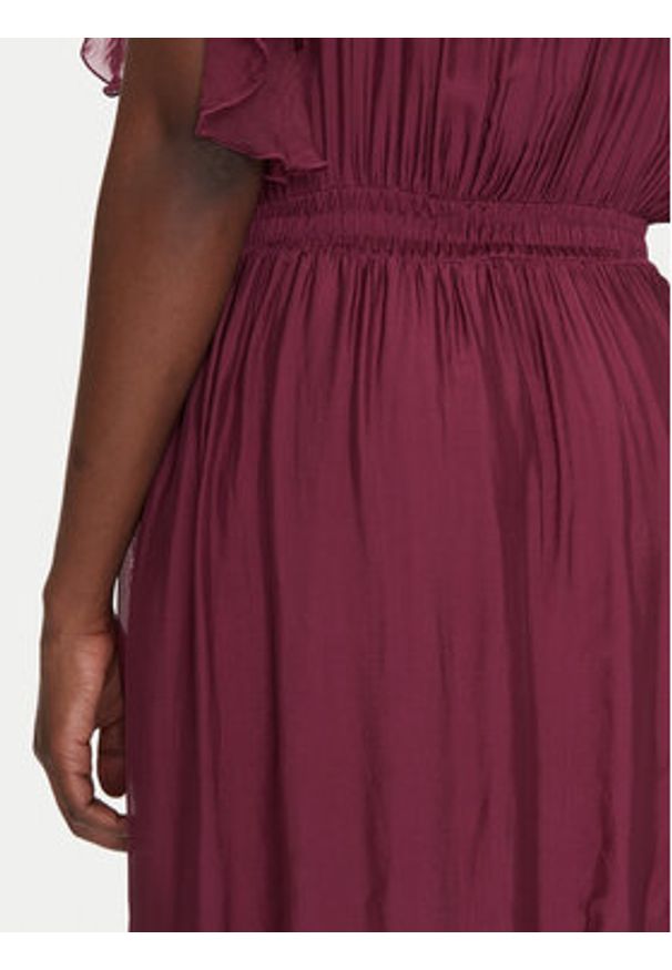 Dixie Sukienka letnia A207W017A Bordowy Regular Fit. Kolor: czerwony. Materiał: wiskoza, jedwab. Sezon: lato