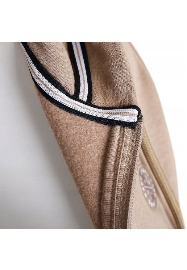 Rozpinana Bluza Męska z Kapturem - Pako Jeans - Beżowa. Typ kołnierza: kaptur. Kolor: brązowy, beżowy, wielokolorowy. Materiał: poliester, bawełna. Styl: klasyczny