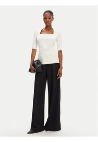 BOSS Bluzka Egamma 50541894 Écru Slim Fit. Materiał: syntetyk
