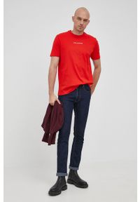 PAUL & SHARK - Paul&Shark T-shirt bawełniany kolor czerwony gładki. Okazja: na co dzień. Kolor: czerwony. Materiał: bawełna. Wzór: gładki. Styl: casual
