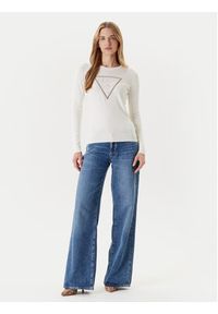 Guess Sweter W5YR23 Z2NQ2 Écru Regular Fit. Materiał: wiskoza