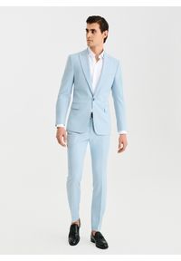 Pako Lorente - PAKO LORENTE - Błękitna marynarka garniturowa. Kolor: niebieski. Materiał: bawełna, elastan, wiskoza. Wzór: gładki #2