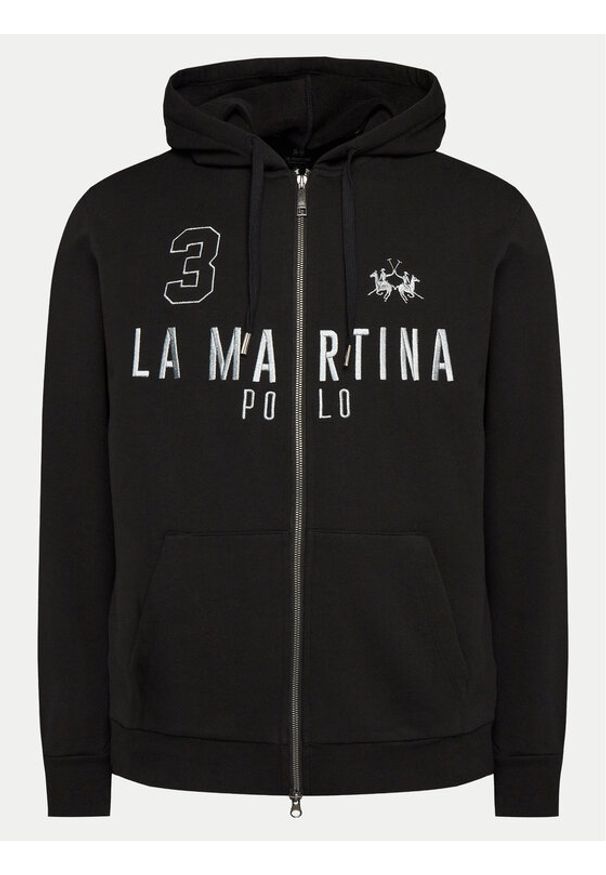 La Martina Bluza YMF305 FP568 Czarny Regular Fit. Kolor: czarny. Materiał: bawełna