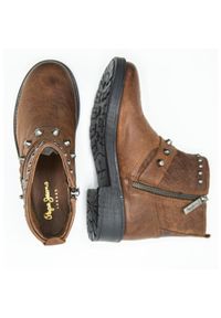 Buty Pepe Jeans Maddox Ring, Kobiety. Kolor: brązowy. Materiał: materiał, skóra. Sport: turystyka piesza
