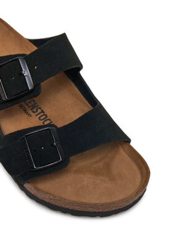Birkenstock Klapki Arizona 1027152 Czarny. Kolor: czarny. Materiał: skóra, zamsz