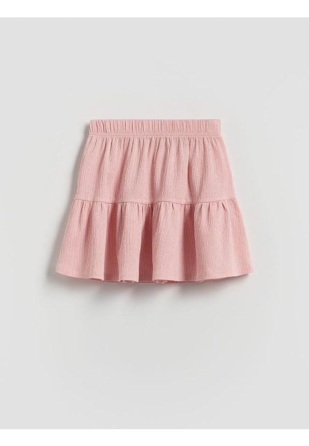 Reserved - Strukturalna spódnica - brudny róż. Kolor: różowy. Materiał: tkanina. Wzór: gładki