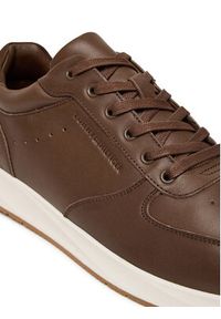 TOMMY HILFIGER - Tommy Hilfiger Sneakersy Premium Leather Hybrid FM0FM05700 Brązowy. Kolor: brązowy. Materiał: skóra #4