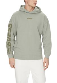 Guess - GUESS Zielona bluza męska Dalim Over z kapturem, Rozmiar XXL. Typ kołnierza: kaptur. Kolor: zielony