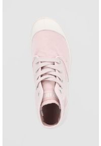 Palladium Trampki damskie kolor różowy. Nosek buta: okrągły. Zapięcie: sznurówki. Kolor: różowy. Materiał: guma. Szerokość cholewki: normalna #2