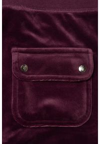 Juicy Couture - JUICY COUTURE Śliwkowe damskie spodnie welurowe Del Ray Pocket Pant, Rozmiar XS. Kolor: fioletowy. Materiał: welur #6