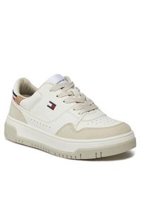 TOMMY HILFIGER - Tommy Hilfiger Sneakersy Low Cut Lace-Up Sneaker T3X9-33366-1269 M Biały. Kolor: biały. Materiał: skóra #6