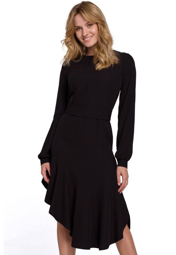 Sukienki.shop - Asymetryczna sukienka z falbaną w stylu flamenco. Typ sukienki: asymetryczne