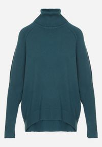 Born2be - Zielony Klasyczny Golf z Dodatkiem Kaszmiru Zoirmosa. Okazja: na co dzień, do pracy, na spotkanie biznesowe. Typ kołnierza: golf. Kolor: zielony. Materiał: kaszmir. Długość rękawa: długi rękaw. Długość: długie. Styl: klasyczny #3