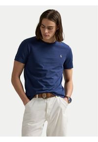 Polo Ralph Lauren T-Shirt 710671438426 Granatowy Custom Slim Fit. Typ kołnierza: polo. Kolor: niebieski. Materiał: bawełna