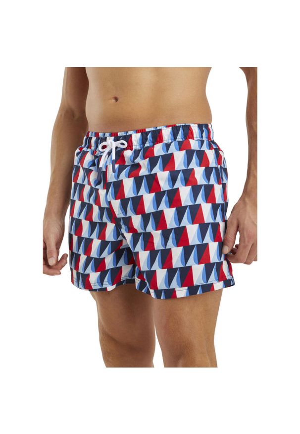 Nautica - Szoty plażowe męskie Dorval 4" Swim Short. Okazja: na plażę. Kolor: niebieski. Materiał: materiał, poliester