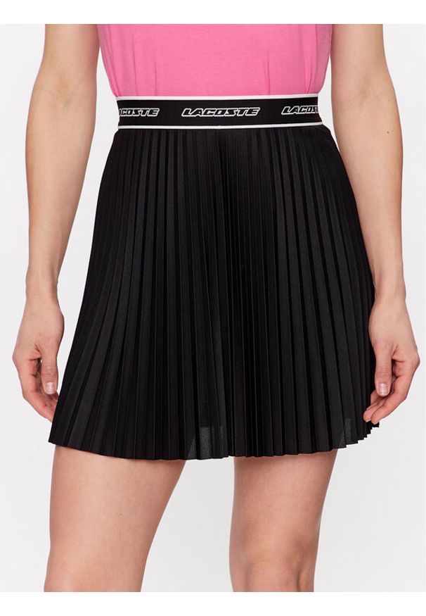 Lacoste Spódnica plisowana JF4342 Czarny Regular Fit. Kolor: czarny. Materiał: syntetyk