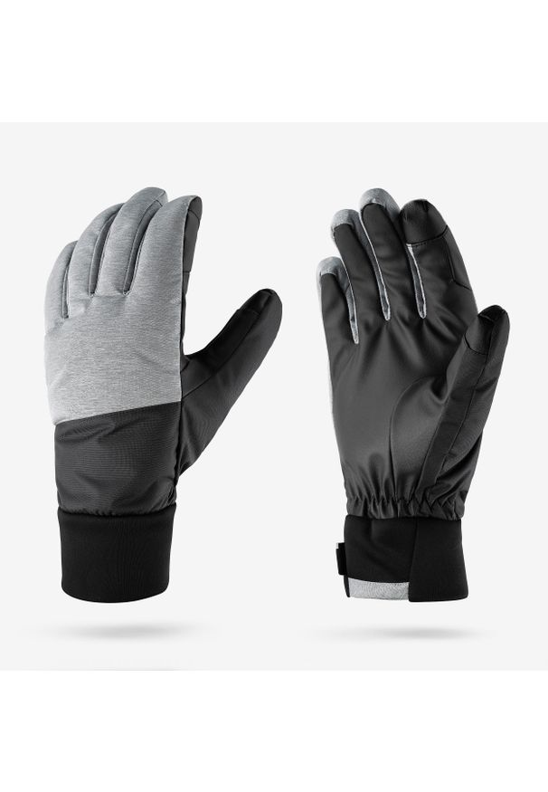 WEDZE - Rękawice narciarskie dla dorosłych Wedze 100. Kolor: czarny, szary, wielokolorowy. Materiał: tkanina, futro, syntetyk. Sezon: zima. Sport: narciarstwo
