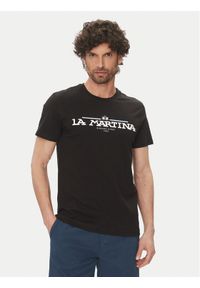 La Martina T-Shirt Aguer MAR304 JS206 Czarny Regular Fit. Kolor: czarny. Materiał: bawełna #1