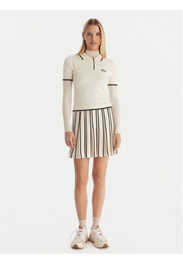 Guess Spódnica plisowana V5GD00 Z3D60 Écru Regular Fit. Materiał: wiskoza