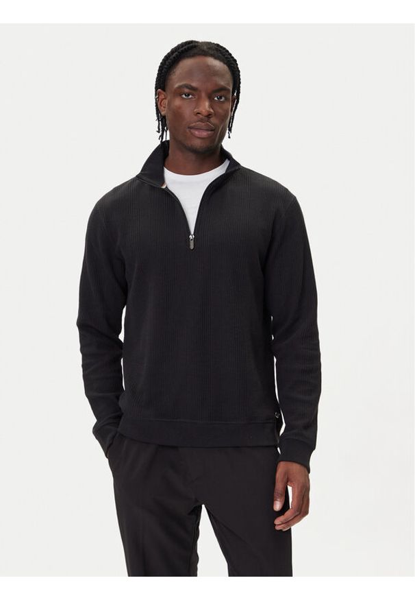 BOSS Bluza Structure 50545597 Czarny Regular Fit. Kolor: czarny. Materiał: bawełna, syntetyk