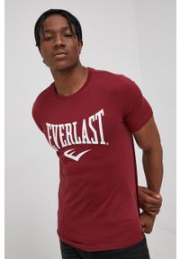 EVERLAST - Everlast T-shirt bawełniany kolor bordowy z nadrukiem. Okazja: na co dzień. Kolor: czerwony. Materiał: bawełna. Wzór: nadruk. Styl: casual