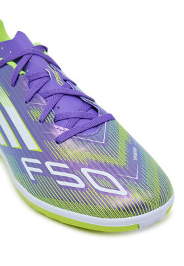 Adidas - adidas Buty do piłki nożnej F50 Club Indoor Boots JI0023 Fioletowy. Kolor: fioletowy. Materiał: skóra