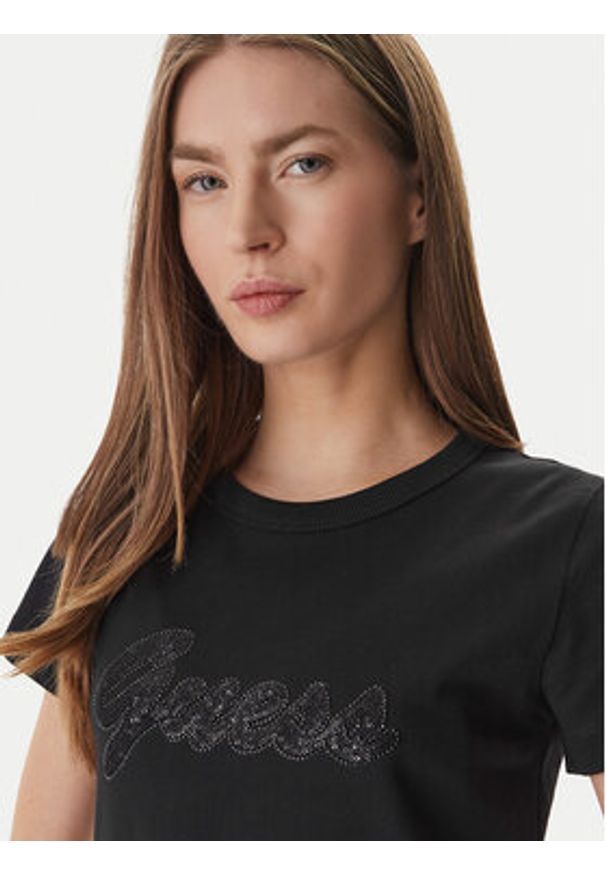 Guess T-Shirt W6GI08 K3023 Czarny Regular Fit. Kolor: czarny. Materiał: bawełna