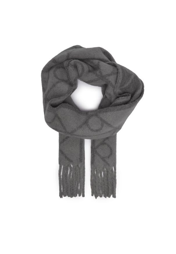 Calvin Klein Szalik Emblem Aop Brushed LV04D8072G Szary. Kolor: szary. Materiał: poliamid, nylon