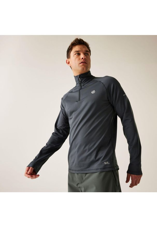 DARE 2B - Bluza turystyczna męska Dare 2B Fuse Up II termoaktywna. Kolor: szary. Materiał: polar. Sezon: zima. Sport: turystyka piesza, narciarstwo
