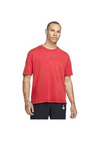 Koszulka treningowa męska Nike Air Jordan Drifit. Kolor: czerwony. Długość rękawa: krótki rękaw. Długość: krótkie. Sport: bieganie