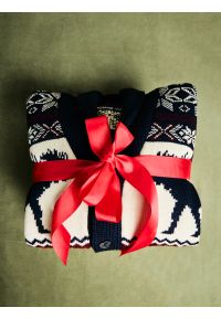 Big-Star - Kardigan męski ze wzorem skandynawskim bordowo-granatowy Lorenzo 000. Okazja: na spacer. Kolor: wielokolorowy. Materiał: dzianina, jeans. Wzór: gładki, ze splotem. Styl: klasyczny, sportowy #4