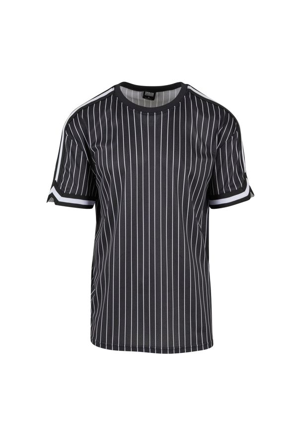Urban Classics - Męska Koszulka Oversize Z Siatki W Paski. Kolor: biały, wielokolorowy, czarny. Wzór: paski