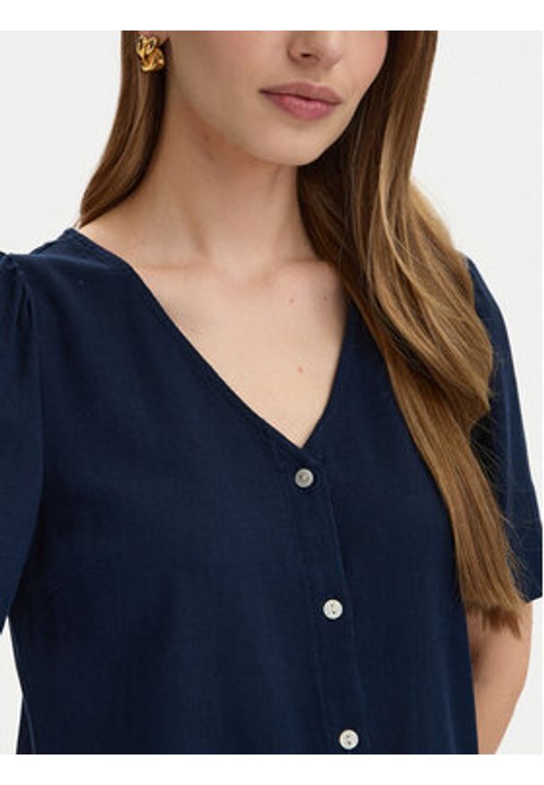 Vero Moda Sukienka letnia Mymilo 10340466 Granatowy Regular Fit. Kolor: niebieski. Materiał: wiskoza. Sezon: lato