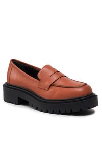 Simple Loafersy SL-18-02-000060 Pomarańczowy. Kolor: pomarańczowy. Materiał: skóra