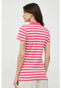 TOMMY HILFIGER - Tommy Hilfiger polo damski kolor różowy z kołnierzykiem. Typ kołnierza: polo. Kolor: różowy. Materiał: dzianina. Długość: krótkie #2