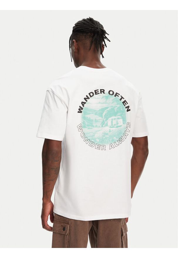 Hunter T-Shirt Rasputin HARM0057251 Biały Relaxed Fit. Kolor: biały. Materiał: bawełna