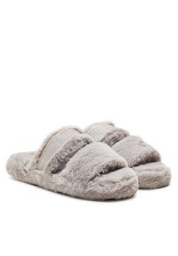 TOMMY HILFIGER - Tommy Hilfiger Kapcie Fur Basics Slipper FW0FW08343 Szary. Kolor: szary. Materiał: materiał