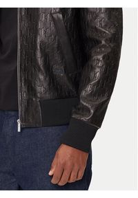 Karl Lagerfeld - KARL LAGERFELD Kurtka skórzana 555000 554400 Czarny Regular Fit. Typ kołnierza: dekolt w karo. Kolor: czarny. Materiał: skóra